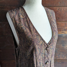 Load image into Gallery viewer, 90s Vintage Long Brown Paisley Vest

