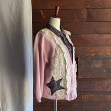 Load image into Gallery viewer, Upcycled Pink-and-Plaid &#39;Puppy Love&#39; Cardigan
