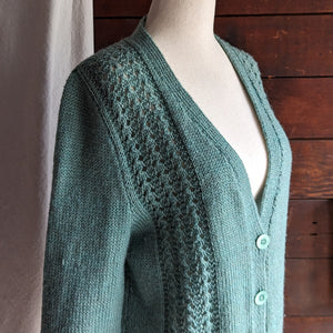 Vintage Sage Green Hand Knit Cardigan