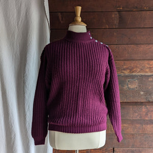 80s Vintage Purple Acrylic Knit Sweater