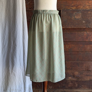 70s/80s Vintage Sheer Green Poly Skirt