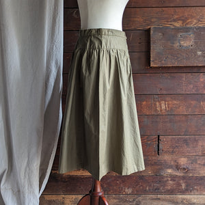 80s Vintage Olive A-Line Midi Skirt