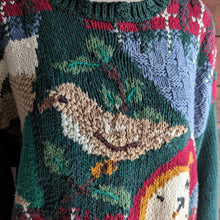 Load image into Gallery viewer, 90s Vintage Green Birdwatching Sweater
