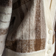 Load image into Gallery viewer, 80s Vintage Coffee-and-Cream Cardigan
