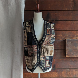 90s Vintage Patchwork Tapestry Vest