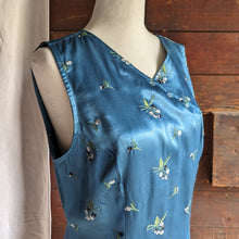 Load image into Gallery viewer, 90s Vintage Blue Rayon Satin Mini Dress
