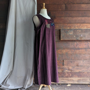 Y2K Plus Size Purple Corduroy Dress