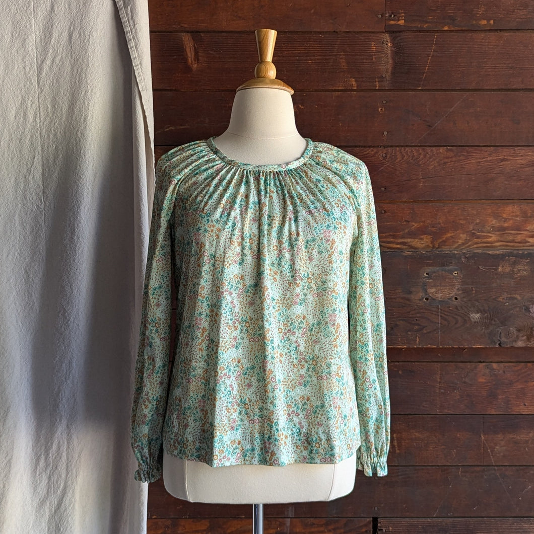 Green peasant blouse online