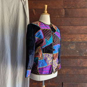 Velvet and Crazy Quilt Patchwork Jacket