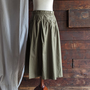80s Vintage Olive A-Line Midi Skirt