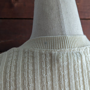60s/70s Vintage Cream Knit Cardigan