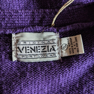 80s/90s Vintage Plus Size Purple Acrylic Knit Cardigan
