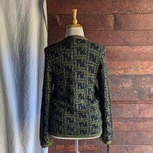 Load image into Gallery viewer, Y2K Green and Black Cotton Knit Cardigan
