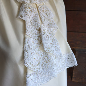 80s Vintage Polyester and Lace Blouse