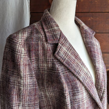 Load image into Gallery viewer, 70s Vintage Wool Purple Plaid Blazer
