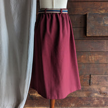Load image into Gallery viewer, 70s/80s Vintage Red Poly Midi Skirt with Belt
