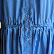 Load image into Gallery viewer, 90s Vintage Blue Shortsleeve Maxi Shirtdress
