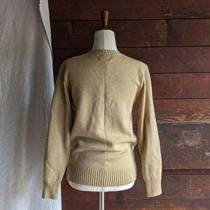 80s Vintage Tan Acrylic Knit Sweater