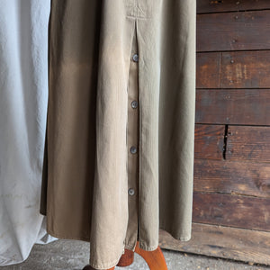 90s Vintage A-Line Olive-Brown Maxi Skirt