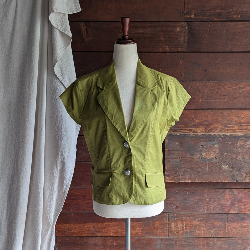 Y2K Vintage Green Short Sleeve Jacket