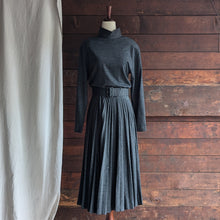 Load image into Gallery viewer, 80s Vintage Charcoal Grey Wool Blend Sweater Dress with Belt
