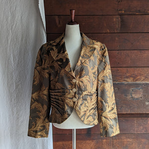 Leaf Pattern Jacquard Jacket