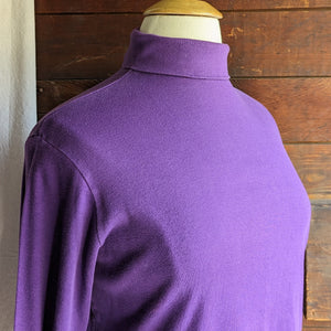 Vintage Purple Cotton Blend Turtleneck Top