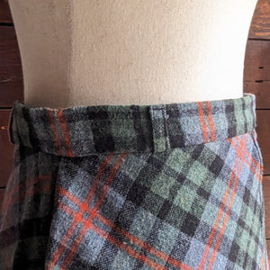 70s/80s Vintage Wool/Flax Plaid Maxi Skirt