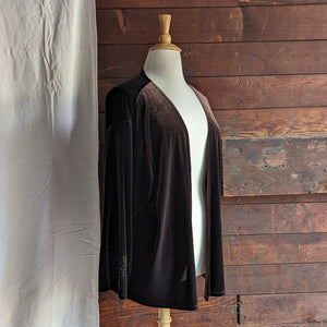 90s/Y2K Vintage Plus Size Brown Velour  Cardigan