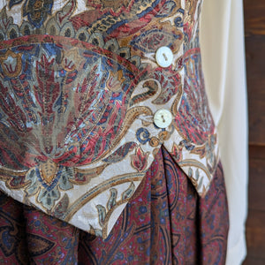 90s Vintage Golden Paisley Tapestry Vest