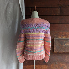 Load image into Gallery viewer, 80s Vintage Pink Acrylic Chunky Knit Sweater

