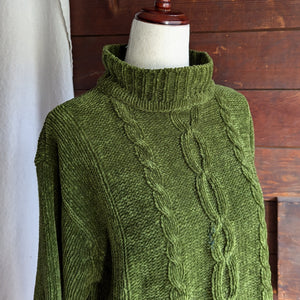 90s/Y2K Green Chenille Sweater