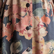 Load image into Gallery viewer, 80s Vintage Black Floral Shirtdress
