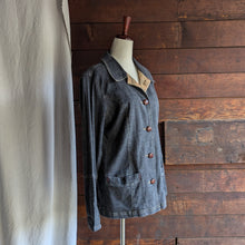 Load image into Gallery viewer, 90s Vintage Black Denim Coat
