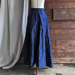 90s Vintage Iridescent Blue Full-length Skirt