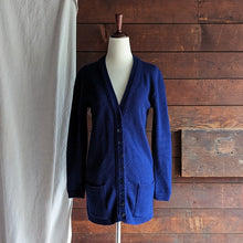 Load image into Gallery viewer, 70s/80s Vintage Blue Acrylic Knit Cardigan
