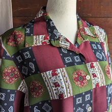 Load image into Gallery viewer, 90s Vintage Polyester Patchwork Print Blouse
