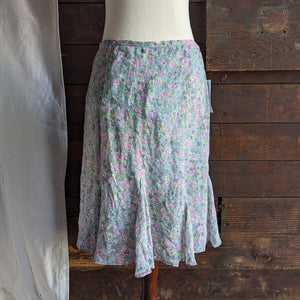 90s/Y2K Vintage Ruffled Floral Chiffon Skirt