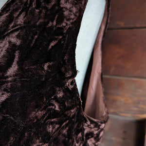 70s Vintage Brown Crushed Velvet Vest