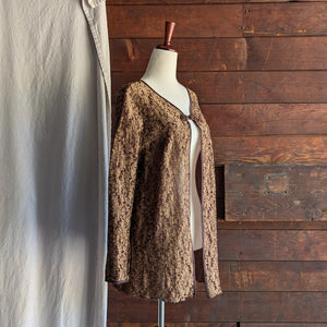 Vintage Brown and Gold Lace Jacket