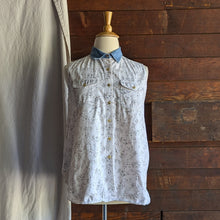 Load image into Gallery viewer, 90s Vintage White Denim Sleeveless Top
