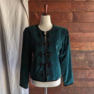 90s Vintage Green Velvet Jacket