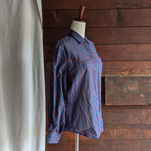 Load image into Gallery viewer, Vintage Red and Blue Western-Style Plaid Shirt
