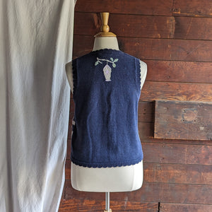 Embroidered Birdhouse Sweater Vest