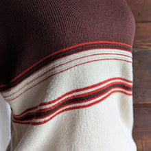 Load image into Gallery viewer, 80s Vintage Brown Striped Acrylic Sweater
