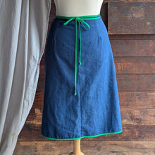 Load image into Gallery viewer, 70s Vintage Denim Wrap Skirt
