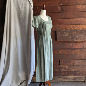 90s Vintage Sage Green Rayon Blend Maxi Dress