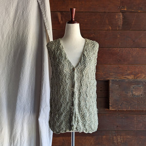 Vintage Green Rayon Knit Vest