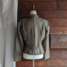 Load image into Gallery viewer, 90s Vintage Brown Checkered Rayon Blend Blazer
