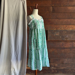 70s Vintage Homemade Cotton Midi Sundress